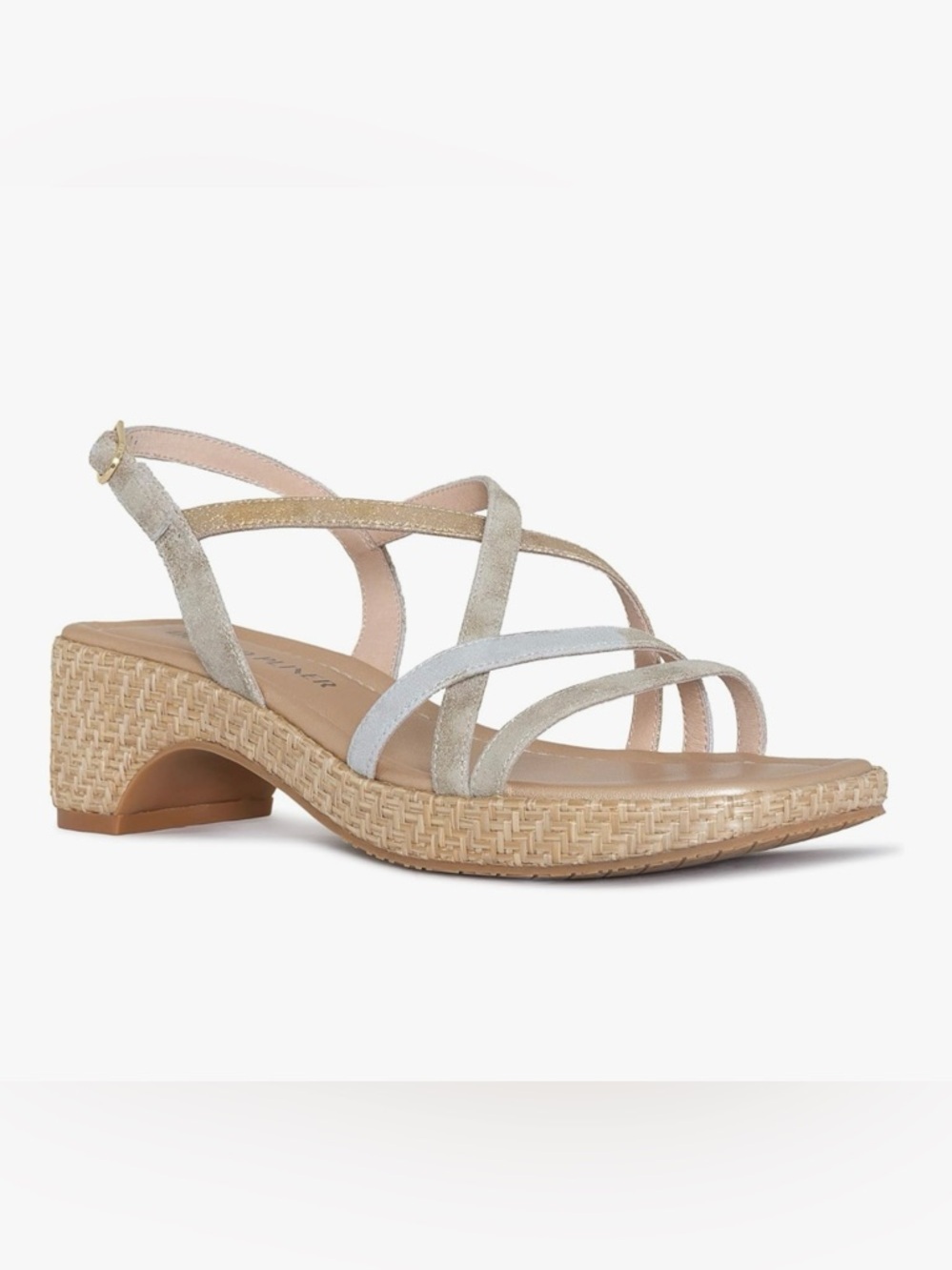 Donald J. Pliner Metallic Multi-Strip Wedge Sandals - Gold, Silver, Champagne - Picture 6 of 9